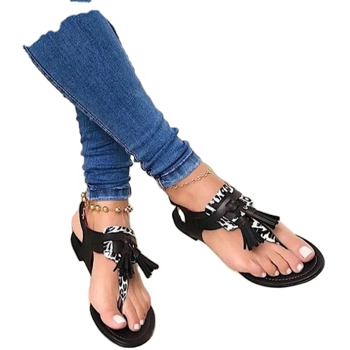 

Women's sandals new summer 2021 flat bottom women's shoes with toe beach sandals drop shipping