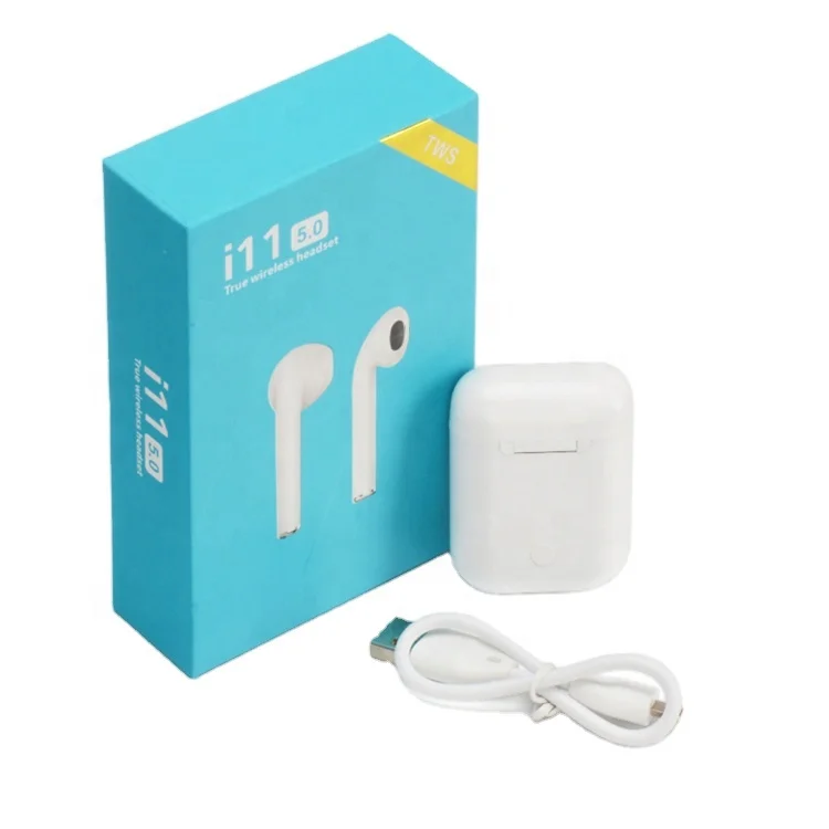 

High quality cheap earphones plug wireless i11 tws mini wireless earphones for ios android, White