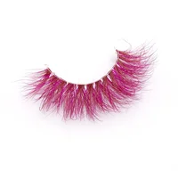 

Coloured mink hair false eyelashes stage make-up masquerade party thick comfortable 3d multi layer false lash