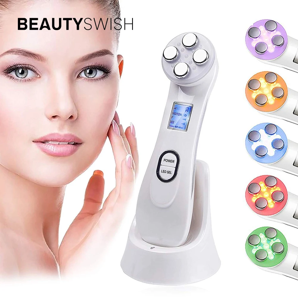 

Face Lifting Beauty Instrument 5 Color Lights RF Skin Tightening Radio Frequency Face Massager