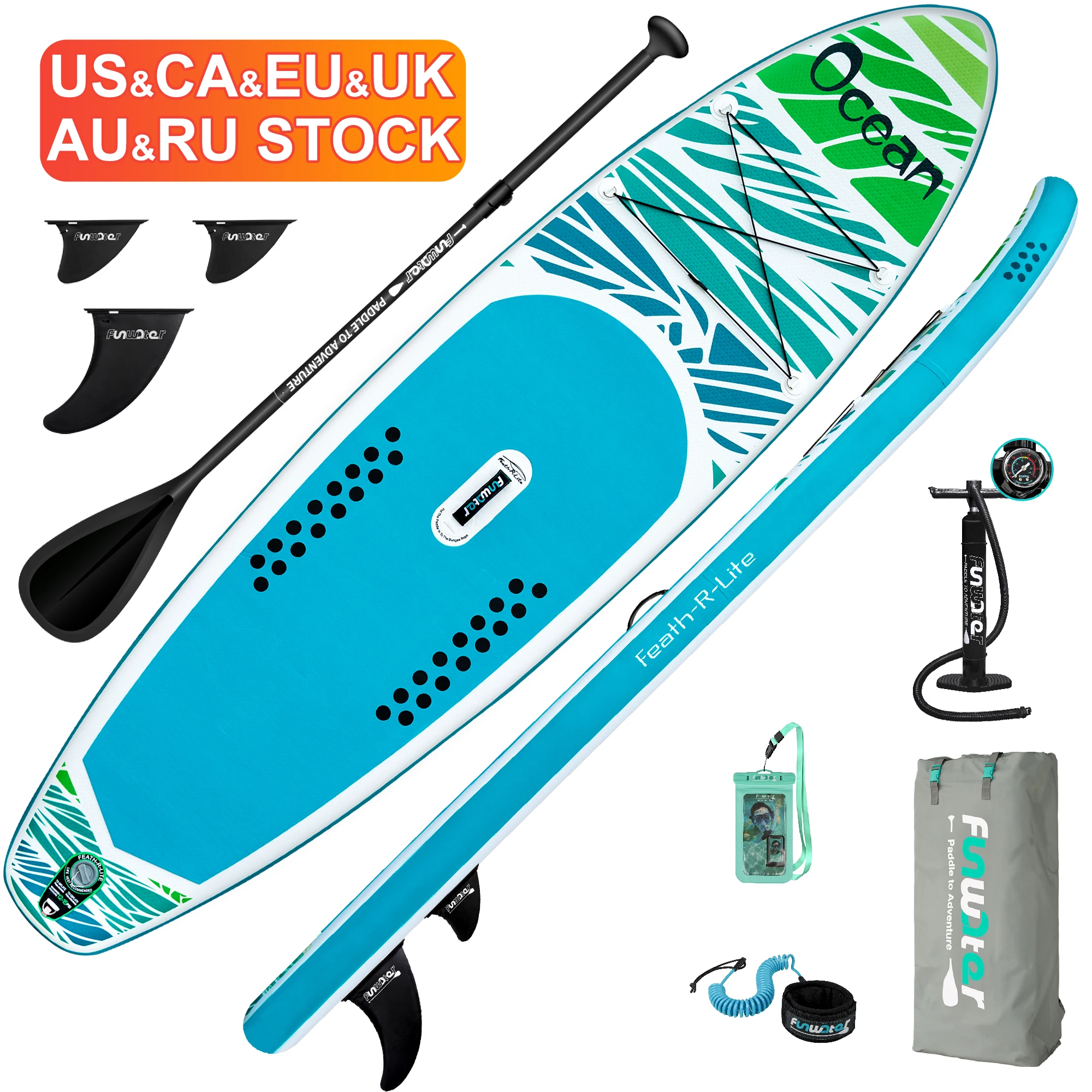 

FUNWATER Dropshipping OEM Wholesale supboard stand-up paddleboarding paddle tablas surf sup board soft top surfboard inflatable