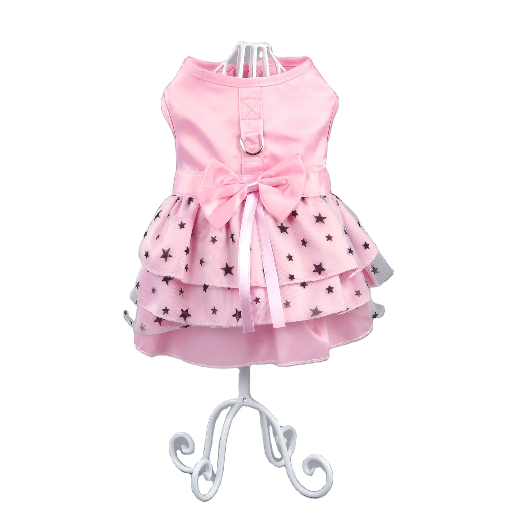 

In stock fashionable princess style princesa perro pink dog dresses pet clothes, Pink/green