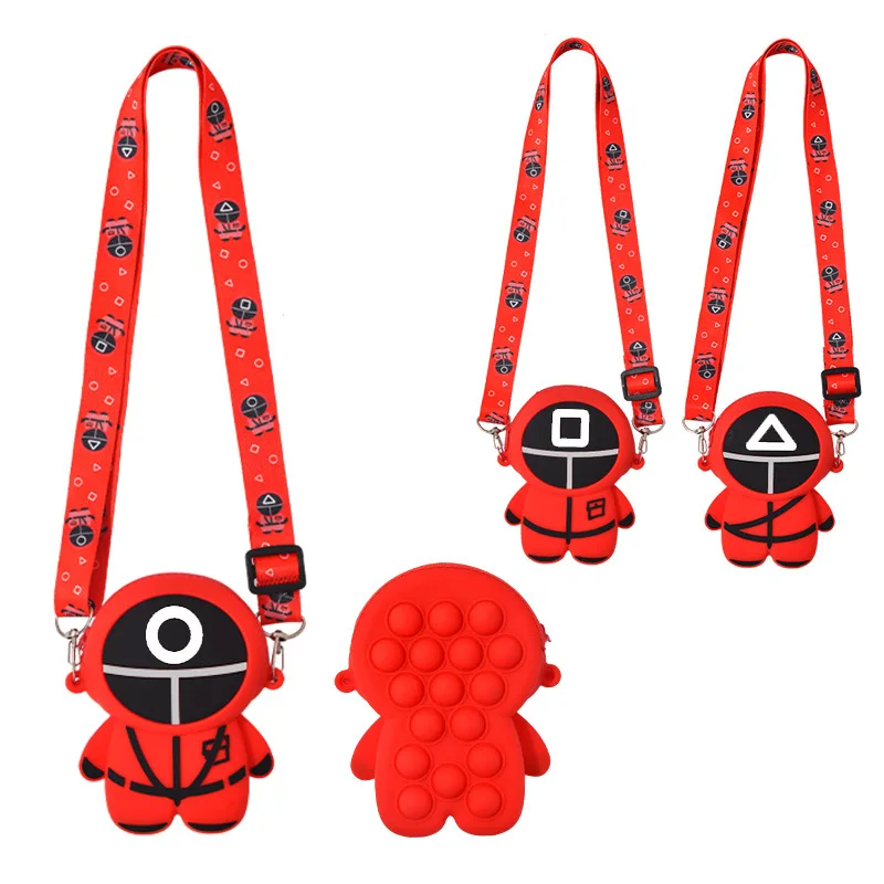 

2021 push popping bubble fidget silicone mini shopping squid play bag coin purse, Requirement