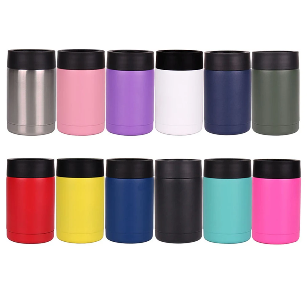 

Wholesale Stainless Steel Can Cooler Insulator Stainless Steel 12oz Beverage Sleeve Insulated Can Cooler Tumbler