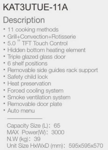 65L Built-In Electrical Microwave Oven For Home