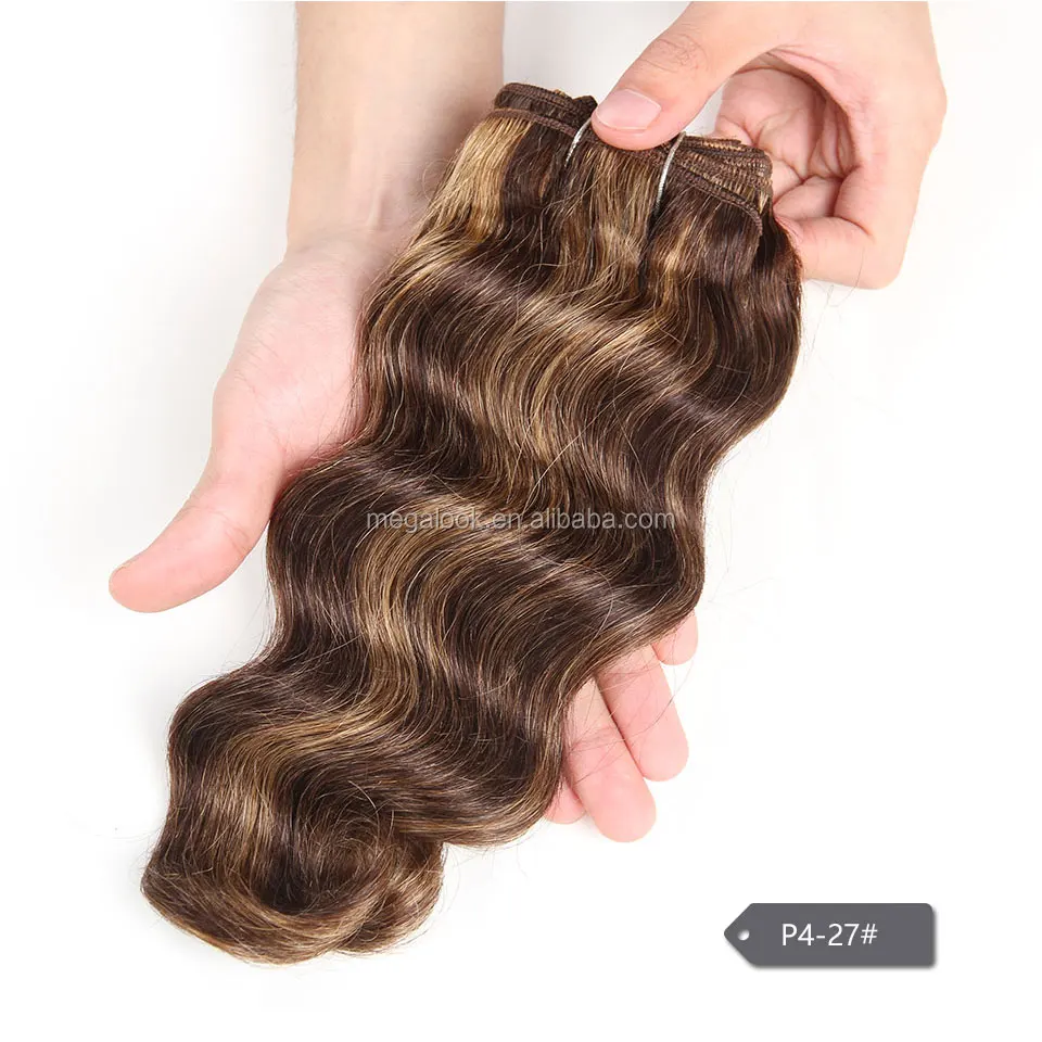 High Quality Cheap Human Hair Extensions Mixed Color 4/27 Piano Color