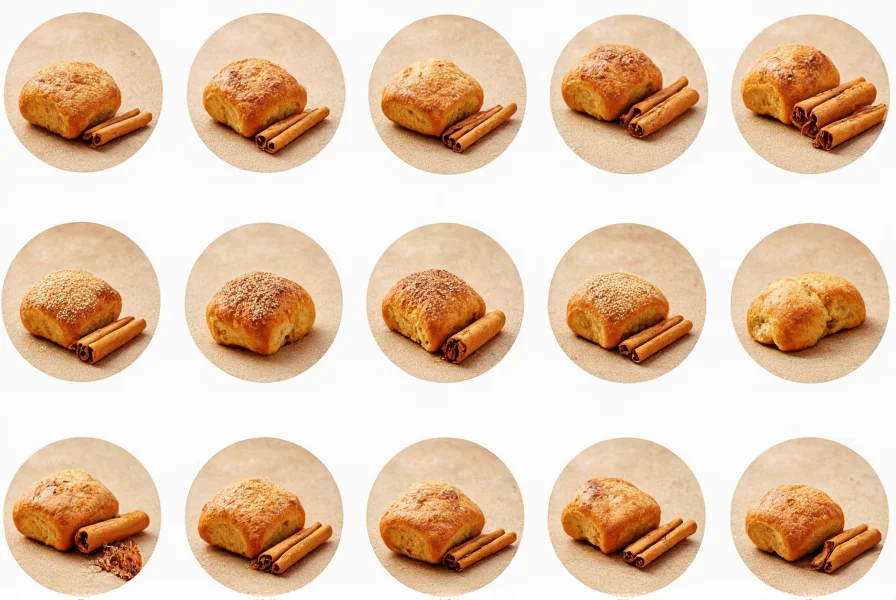 Collection of various cinnamon roll background styles including minimalist, rustic, and seasonal variations arranged in a grid layout