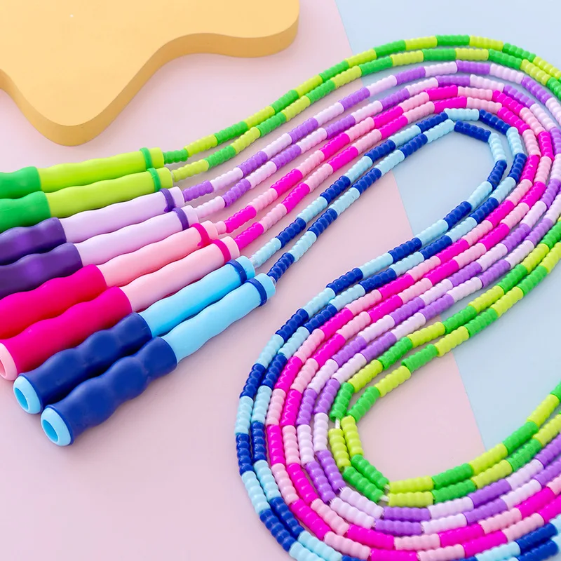 

Hot Sale Beaded Workout PVC Logo Children Segment Plastic Bamboo Weighted Pink Buy Adjustable Skipping Jump Rope For Kids, Blue,green,pink,purple