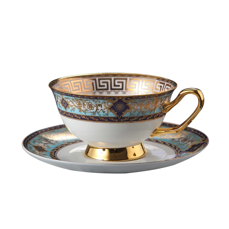 European style arabic coffee cup set ceramic coffee cup and saucer set drawing gold afternoon tea cup t bone china mug
