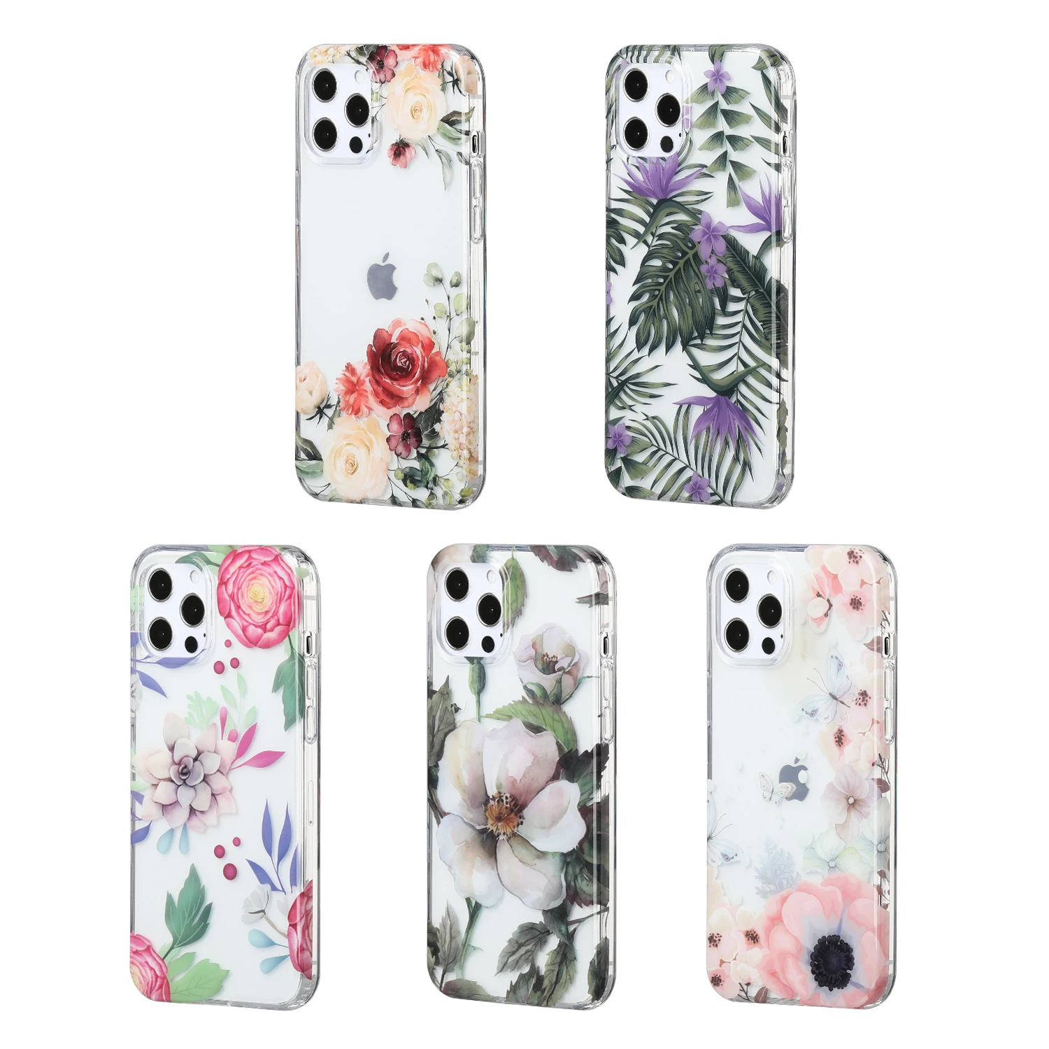 

New Style Imd Printing Marble Grain Tpu Transparent Phone Case For Iphone 11 12 XR XS Floral Back Cover