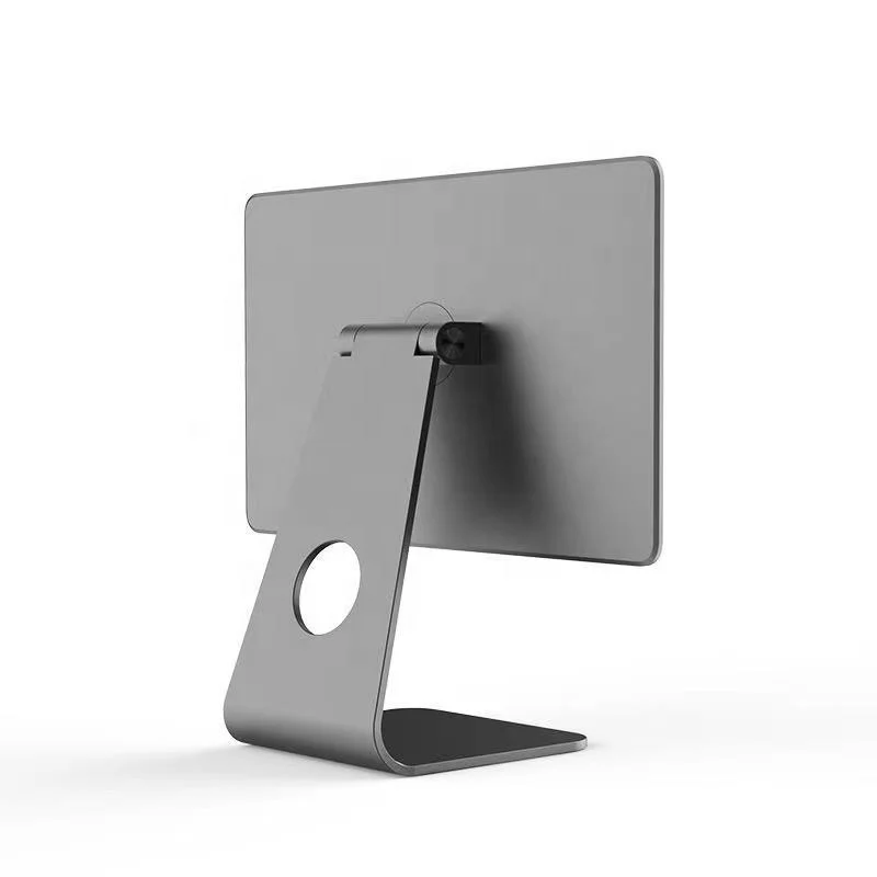 

Newest Universal Adjustable Desk Aluminium Metal Tablet Stand 12.9 Pro Magnetic Stand Base for Ipad, Space gray