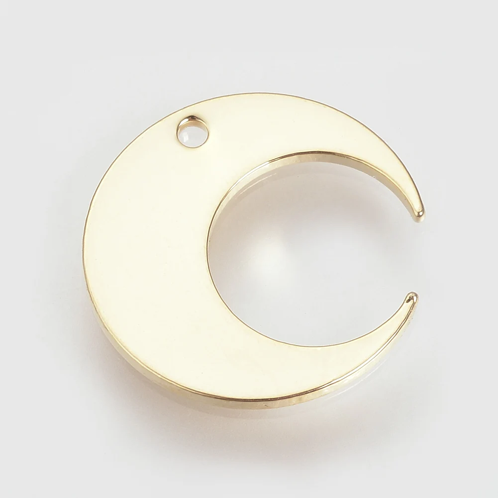

PandaHall Nickel Free Real 18K Gold Plated Moon Golden Brass Charms