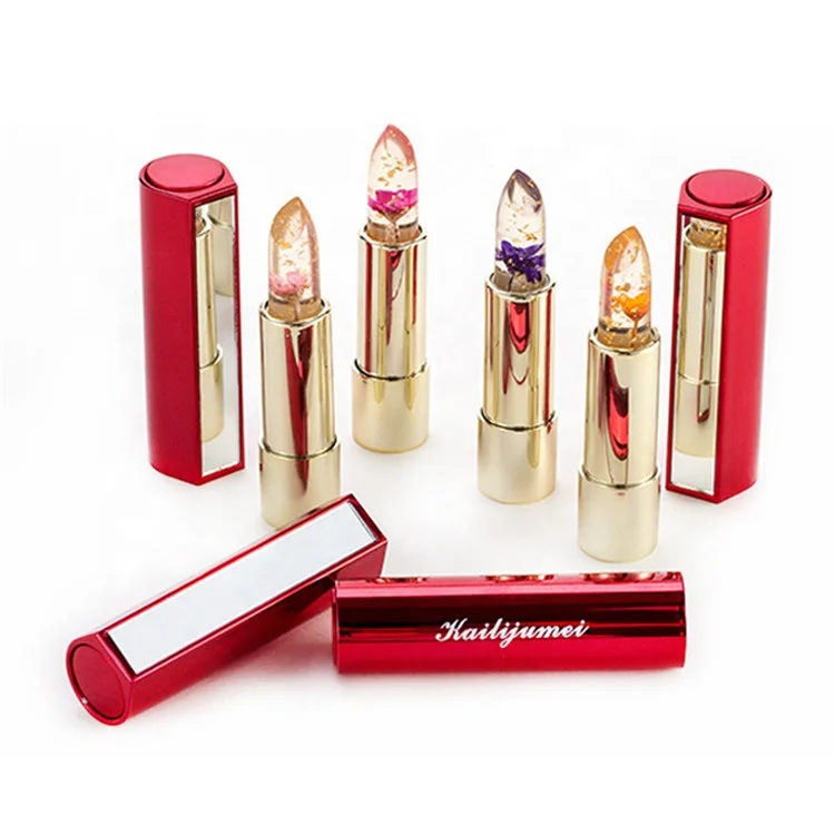 

High Quality Long Lasting Waterproof Jelly Kailijume Makeup Lipstick With Flower