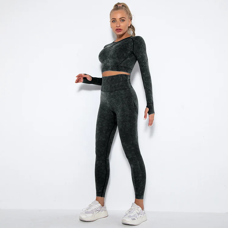 

2021 Seamless 2 Piece Sets High Waisted Sport Activewear Workout Clothing Gym Fitness Wear Women Yoga Legging Set, 10 color
