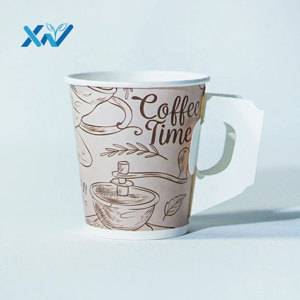 

China Paper Cup Factory Customized Disposable 7oz Paper Cup With Handle