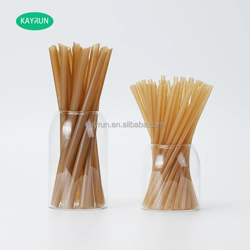 

Vegetable fiber Individual wrapped sugarcane bagasse straw Compostable bio degradable Sugar cane drink straws