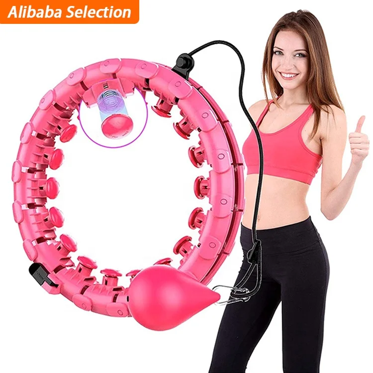 

High Quality Detachable Fitness 1.5Kg Adjustable Hula Ring Hoop 24 Knots Count Smart Weighted Hula Hoops For Adults Weight Loss, Pink / blue / purple