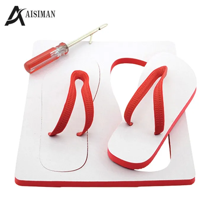 

Unisex hotel beach leisure rubber sole blank sublimation flip flops with board
