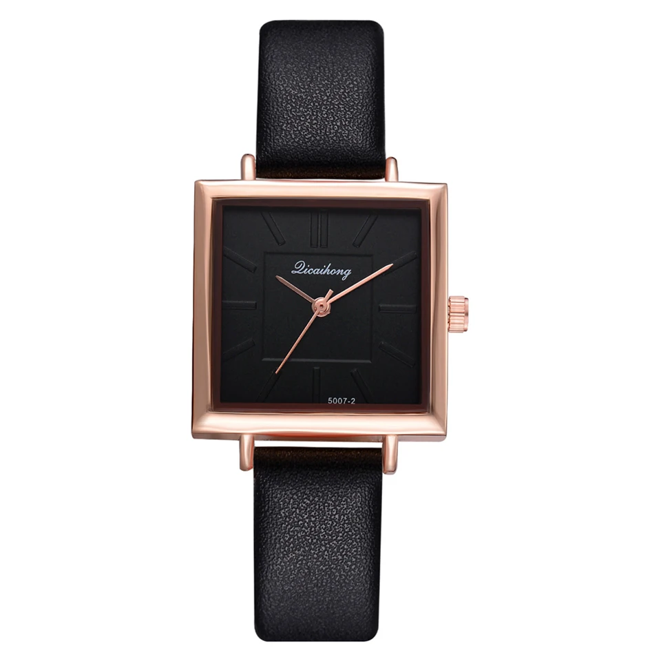 

Top Brand Women Bracelet Square Watch Contracted Leather Crystal Wristwatches Women Dress Ladies Quartz Clock
