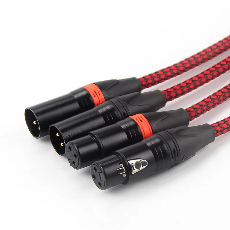 

QINCROWN 1 Pair High performance 3 Pin XLR Connectors Microphone XLR Cable
