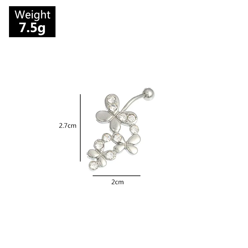 Doubleheaded Stainless Steel Belly Piercing Body Piercing Jewelry Cz