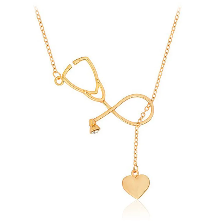 

Best seller in Europe and America stethoscope necklace wholesale Popular nurse festival gift pendant Ornament