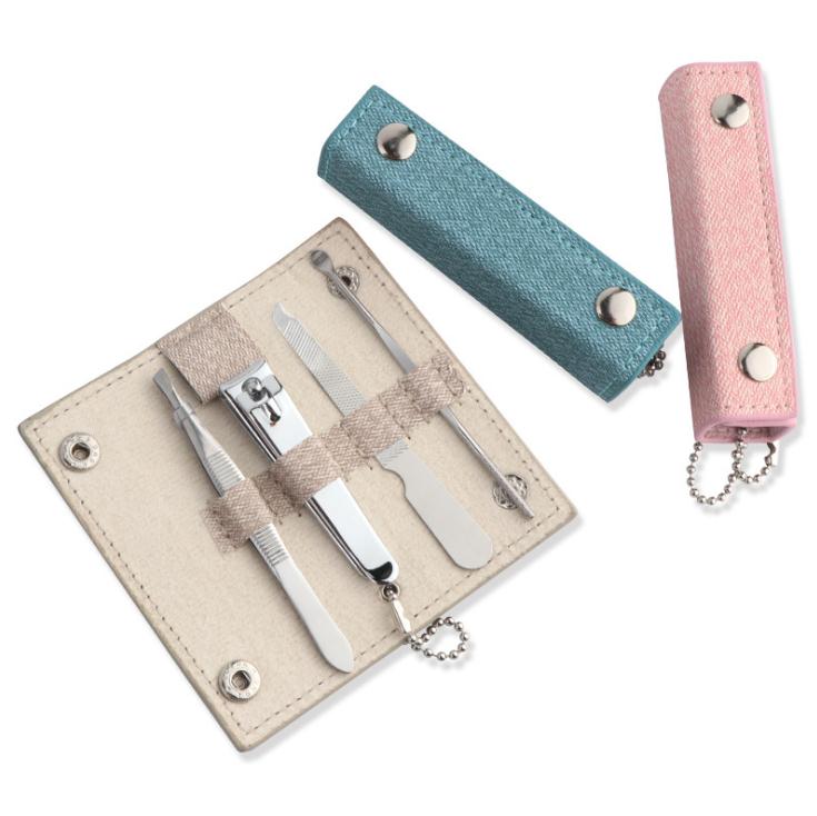 

Portable 4 pcs pu case mini manicure pedicure set for traveling and gift promotion, Blue/pink/ivory