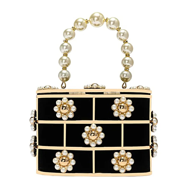 

Fashion and luxury women hand bags Travel party wholesale pearl bead bucket chain eveing bags girl shoudle makeup bag, Customizable