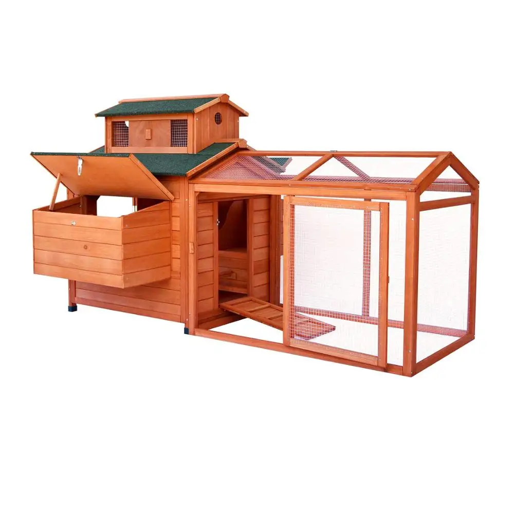 

Indoor and Outdoor Use Chicken House with Waterproof Roof for Chicken and Other Pets, Natural wood color
