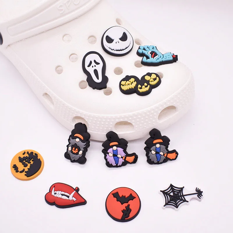 

Hot new product Halloween series PVC soft rubber detachable shoe decoration shoe flower shoe buckle bracelet strap accessory, As picture/custom