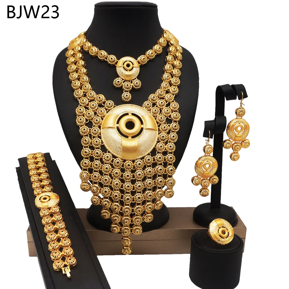 

Latest designs beautiful jewelry sets 18k gold fashion jewelry in stock items BJW23