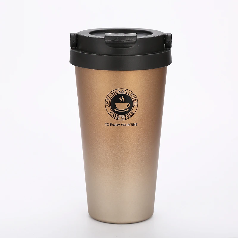 

Double Wall Insulated Travel Mug With Handle Vacuum Thermo Coffee Cup