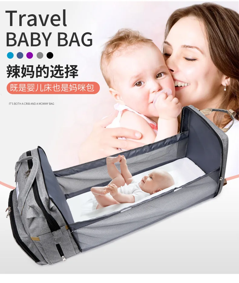 

Waterproof Foldable Baby Diapers Bag Backpack Bed Mother Baby Bags Mummy Travel Baby Bed Diaper Bags