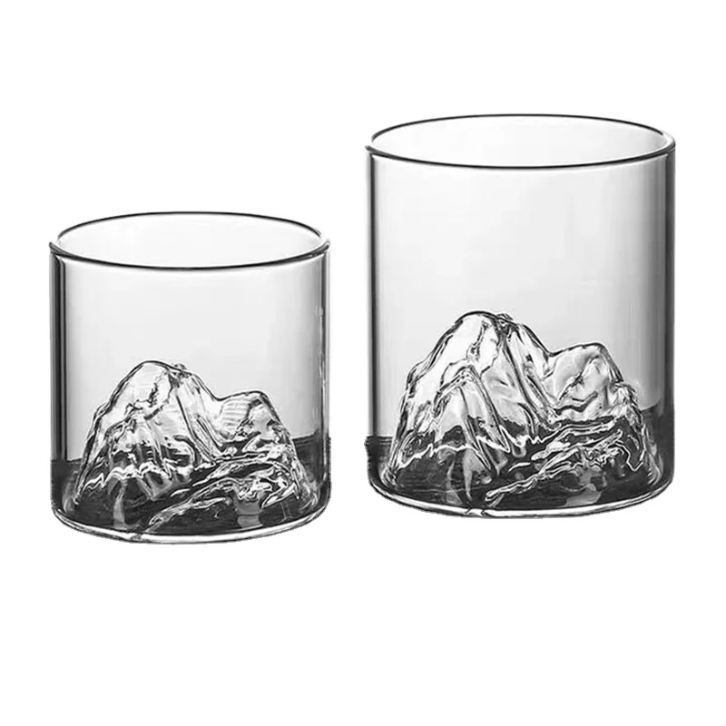

Japanese style Mount Fuji glass cup whiskey glass Snow Mountain Cup household glass cold drink cup