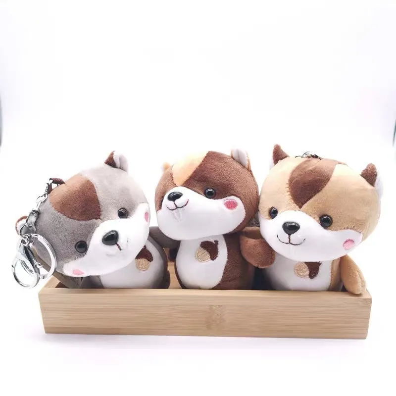 

Free shipping squirrel plush pendant lady bag key chain buck teeth rat pendant plush toy grasping doll machine action figure, Customized colors