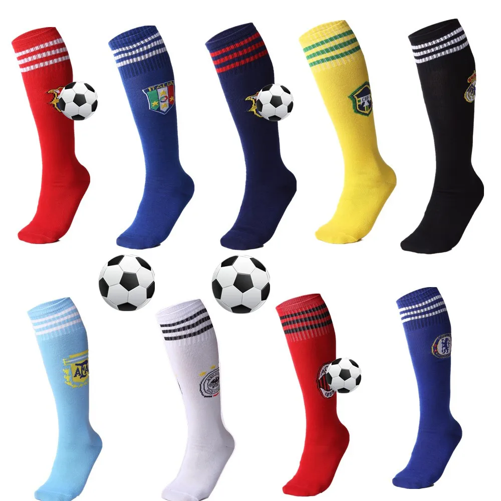 

In Stock Colorful Wholesale Men Thick Knee High Football Basketball Breathable Unisex Sport Soccer Socks, Multi color