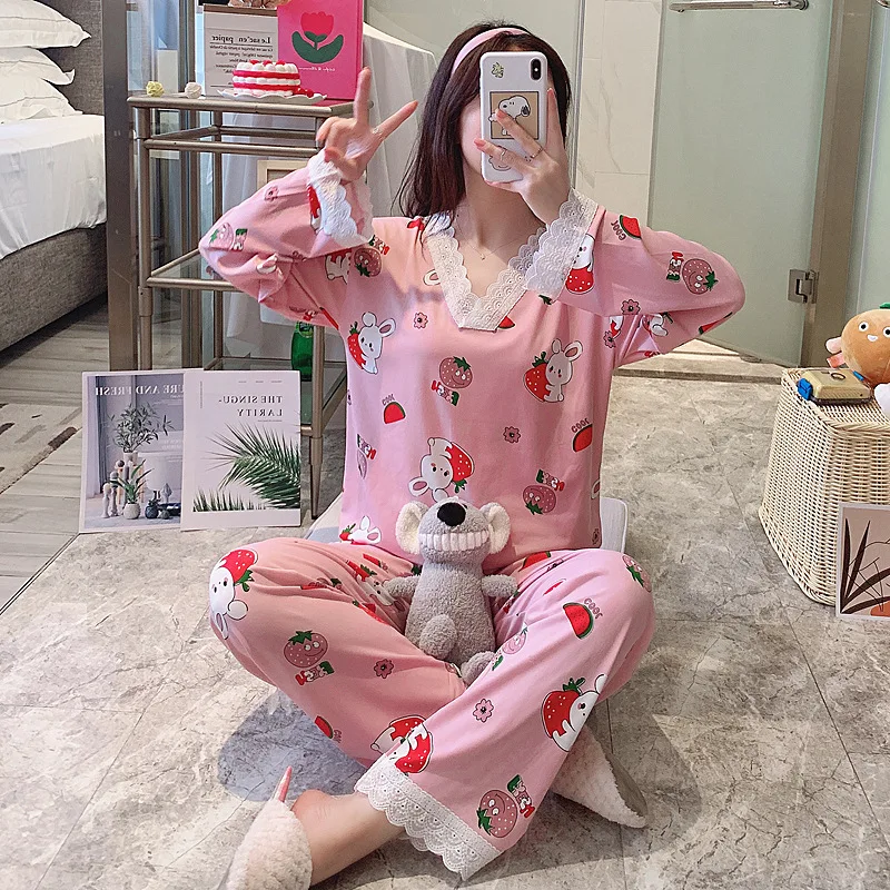 

Hot Sale New Loungewear Two Piece Sleepwear Pillamas De Mujer Pijama Sexy De Encaje Pyjama Femmes Lace Cute Pajama Set For Women