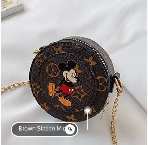 

Mickey Korean style simple fashion small round bag shoulder crossbody cute princess little girl coin purse