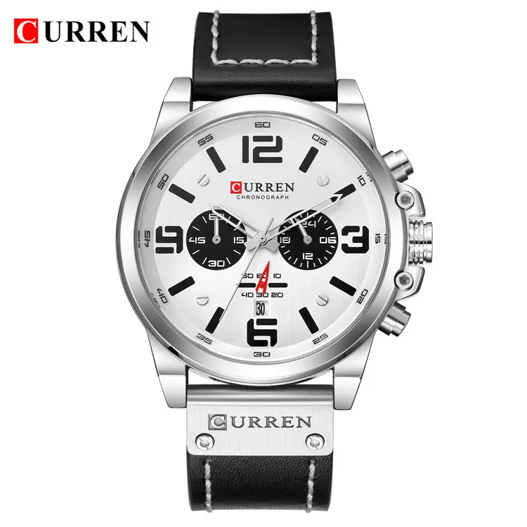 

Curren 8314 Men Watches Top Brand Luxury Chronograph Fashion Male Clock Leather Waterproof Sport Military Wristwatch