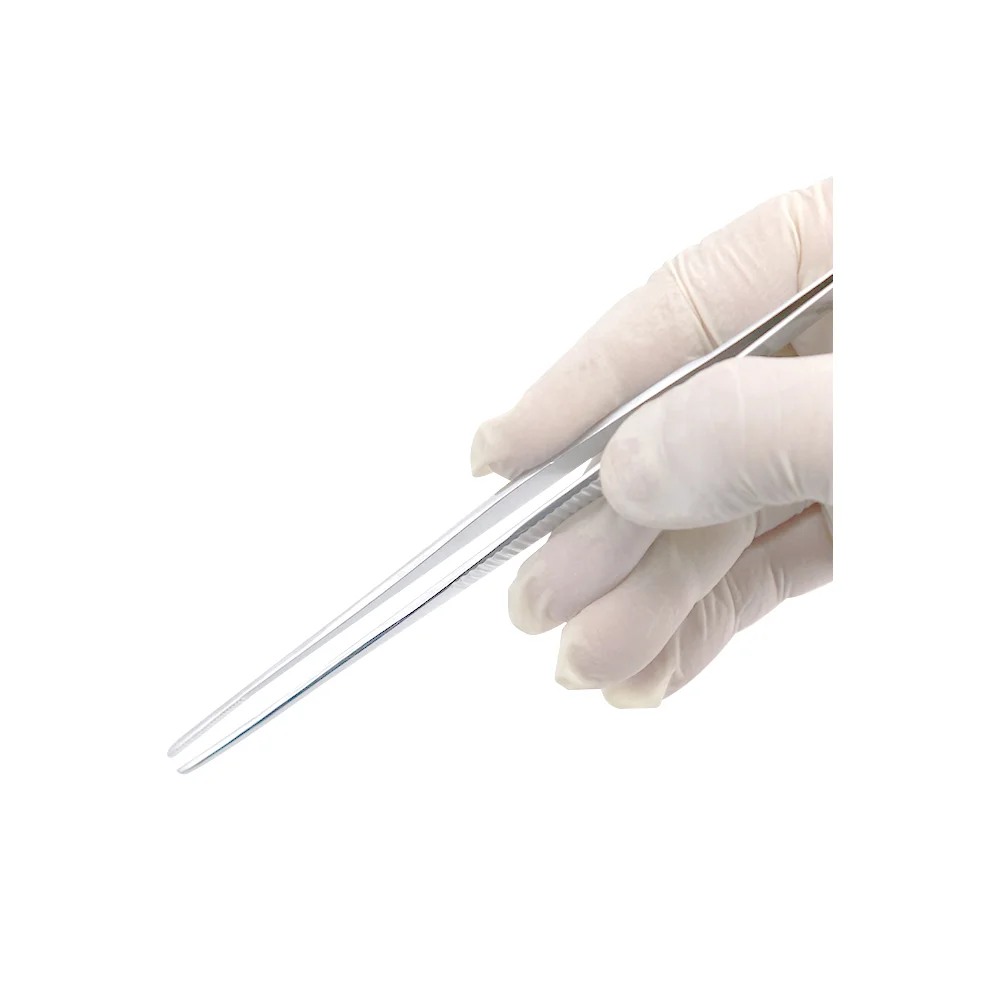 
Stainless steel/matte finish transverse tooth surgical dressing thumb forceps tweezers 