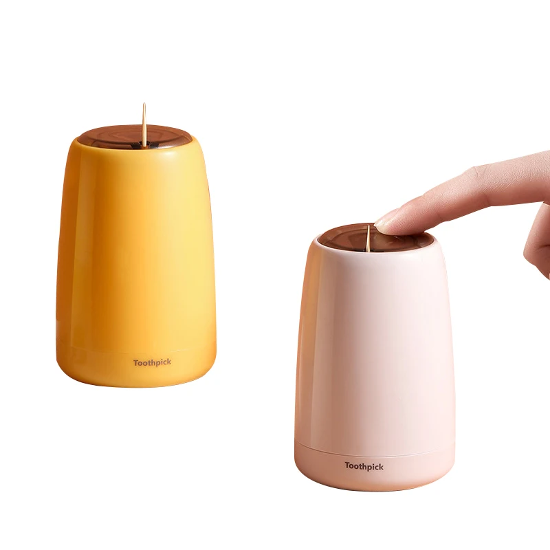 

Promotion gift Amazon Hot sale household toothpick container dispenser automatic pop-up plastic toothpick holder