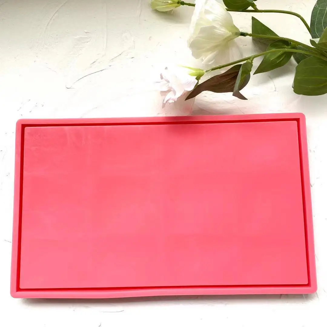 

0172 DIY Shiny Crystal Epoxy Size Square Tray Table Decoration Silicone Mold Epoxy, Red