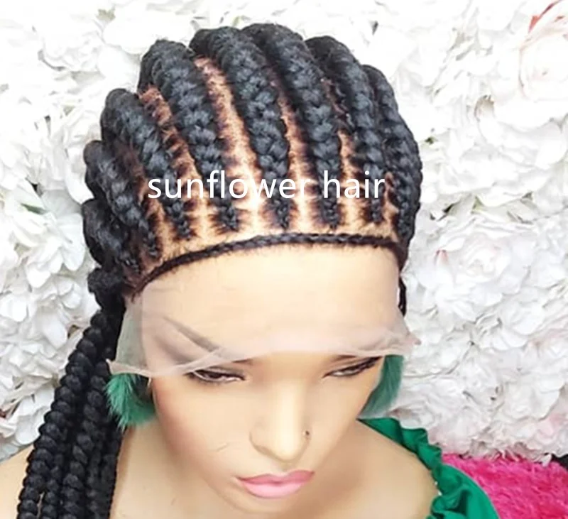 

wholesale micro braid lace wig braids long knotless full lace hair wig box braid for black women