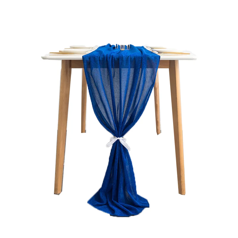 Blue Floral Decorative Table Runner for Banquets Parties Weddings Multicolor OEM Style Pattern Banquet Party Wedding Decoration