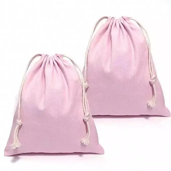 

New style pink large draw string bag custom drawstring pouch, Natural/custom