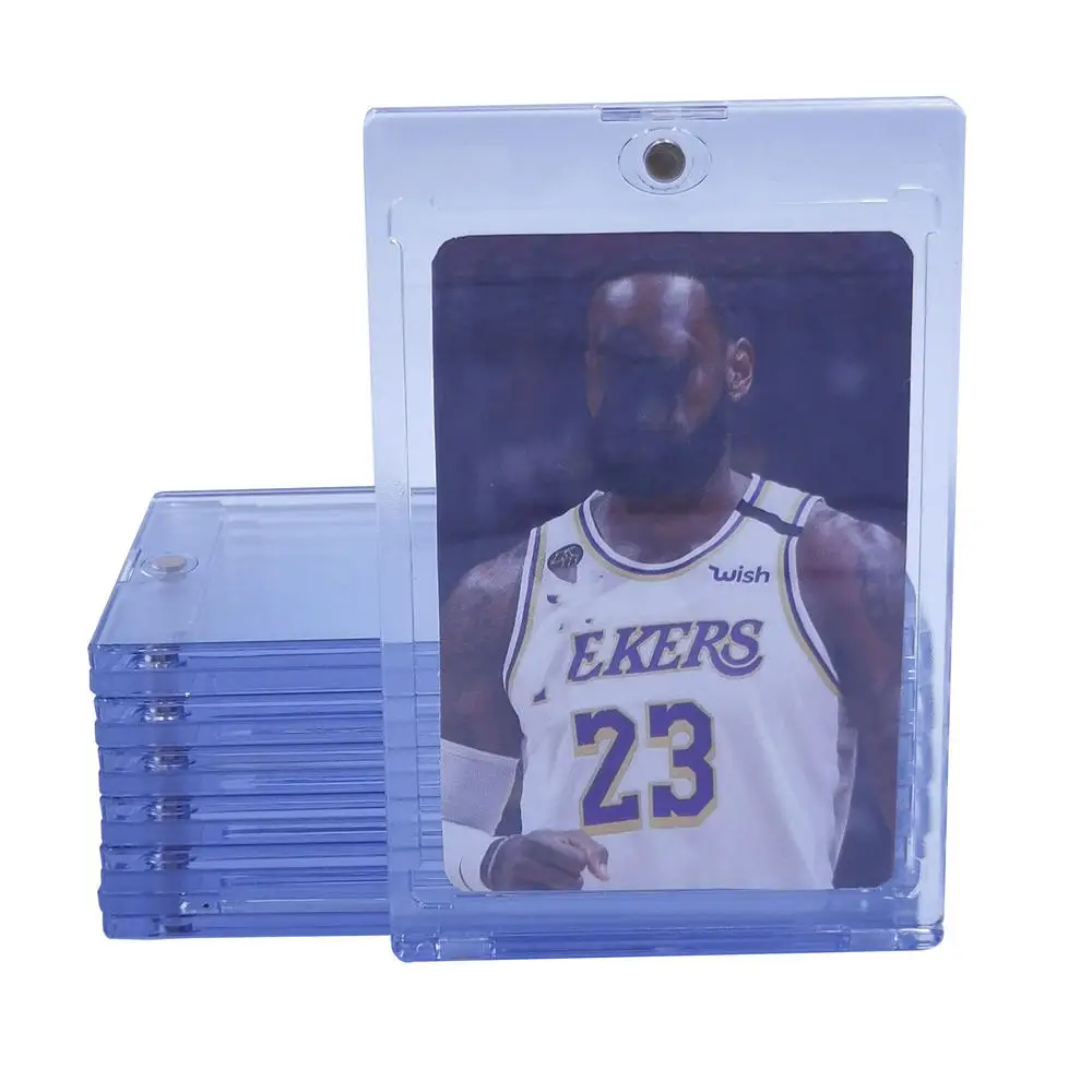 

Manufacturer Wholesale UV protective 35pt Magnetic Card Holder One Touch Cases - Holds Thick Baseball, Football, Hockey Cards, Transparent