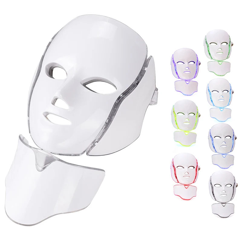 

Colorful 7 Colors Panel Face Mask Light Therapy Led Facial Masks, Whtie