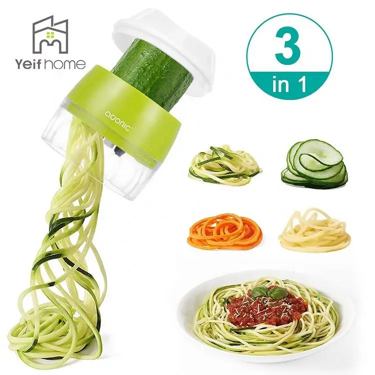 3 in 1 Heavy Duty Veggie Spiral Cutter Vegetable Slicer Handheld Spiralizer