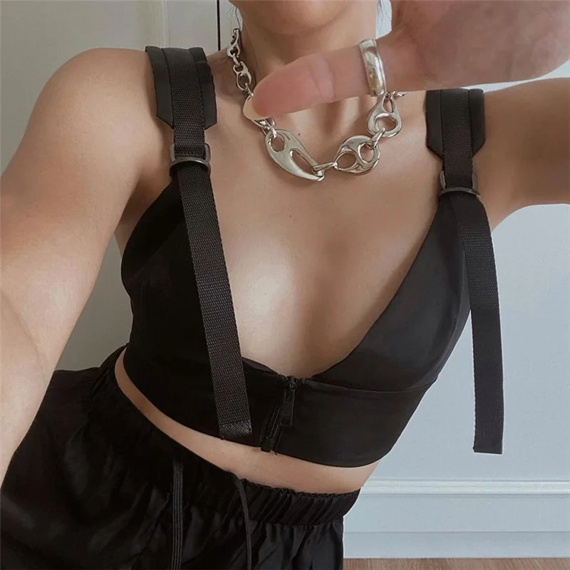 

V-neck bottoming sexy halter strap solid color slim vest women