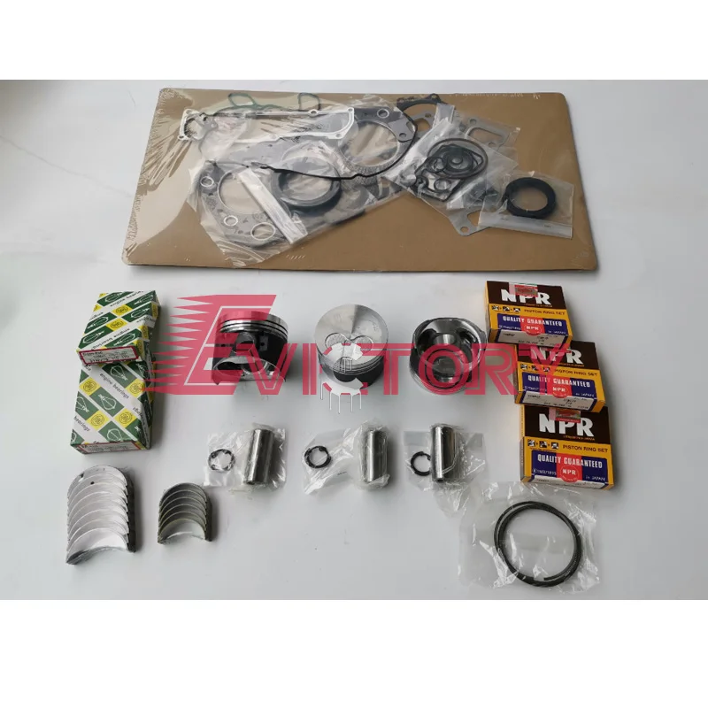 

For Yanmar 3TNV70 rebuild kit overhauling water pump gasket bearing piston ring